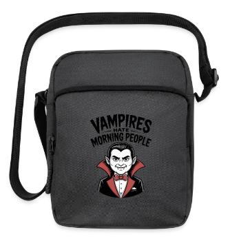 Vampires Hate Morning People - Upright Crossbody Bag - charcoal grey - Front