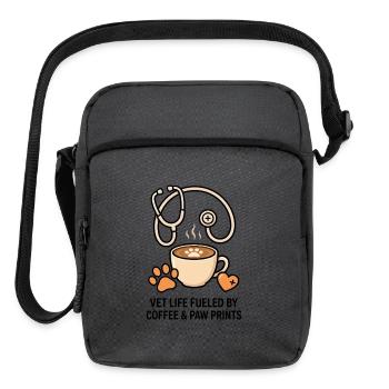 Vet Cafe Paw Latte - Upright Crossbody Bag - charcoal grey - Front