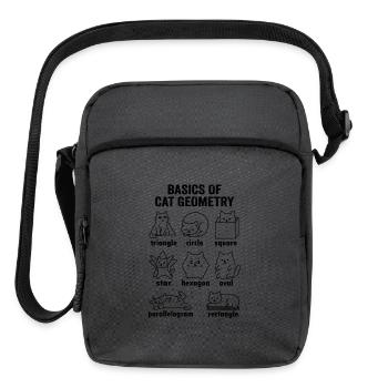 Funny Cat Geometry Math Teacher Student School - Upright Crossbody Bag - charcoal grey - Front