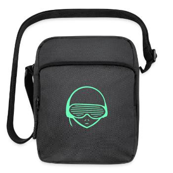 DJ Alien Extraterrestrial Face Head Music Party - Upright Crossbody Bag - charcoal grey - Front