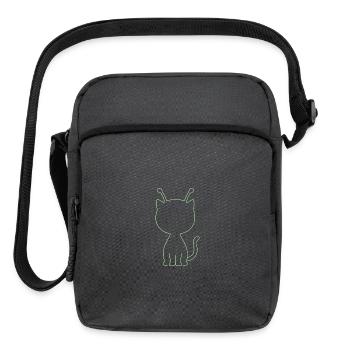 Neon Alien Cat Outline - Upright Crossbody Bag - charcoal grey - Front