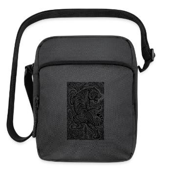 Tiger Ornamental Pattern - Upright Crossbody Bag - charcoal grey - Front