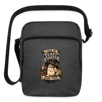 Sourdough Baking Witch Tee - Upright Crossbody Bag - charcoal grey - Front