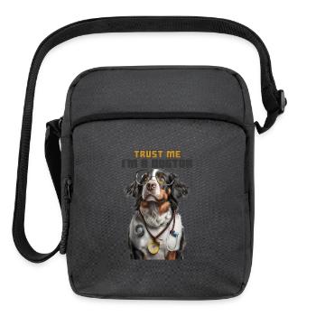 Dog Doctor Stethoscope Tee - Upright Crossbody Bag - charcoal grey - Front