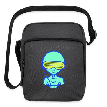 Cool DJ Alien Extraterrestrial Music Club Party - Upright Crossbody Bag - charcoal grey - Front