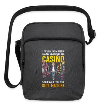 Romantic Walks Through Casino To Slot Machine - Upright Crossbody Bag - charcoal grey - Front
