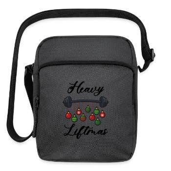 Festive barbell with ornaments - Upright Crossbody Bag - charcoal grey - Front