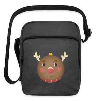 Cozy Reindeer Ornament Ball - Upright Crossbody Bag - charcoal grey - Front