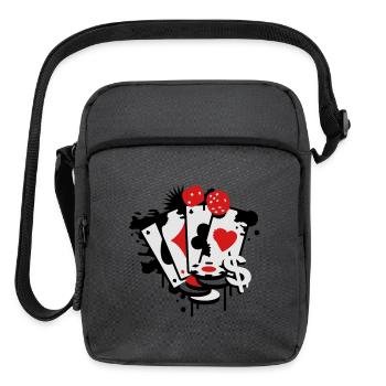 Casino Card Dice Art - Upright Crossbody Bag - charcoal grey - Front