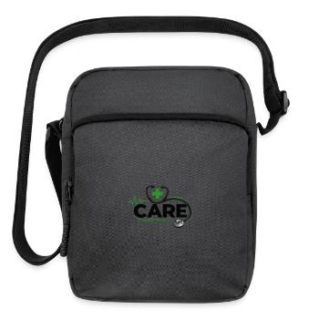 Care Pulse Stethoscope Logo - Upright Crossbody Bag - charcoal grey - Front