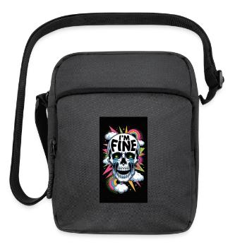 I’m Fine Skull Neon Pop Art - Upright Crossbody Bag - charcoal grey - Front