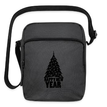 Merry Tree Silhouette Ornament - Upright Crossbody Bag - charcoal grey - Front
