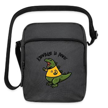 Knowledge is power  - Upright Crossbody Bag - charcoal grey - Front
