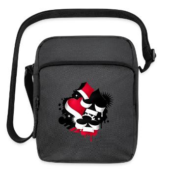 Poker Cards & Dice Casino Illustration - Upright Crossbody Bag - charcoal grey - Front