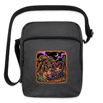 Desert Night Predator Tarantula Scorpion - Upright Crossbody Bag - charcoal grey - Front