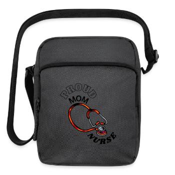 Proud Nurse Mom Stethoscope - Upright Crossbody Bag - charcoal grey - Front