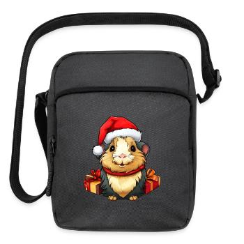 Guinea pig Christmas / Santa Claus guinea pig - Upright Crossbody Bag - charcoal grey - Front