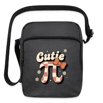 Cutie Pi - Retro Checkerboard Pi Day - Upright Crossbody Bag - charcoal grey - Front