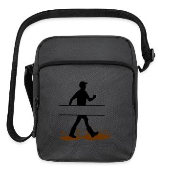 Male Mud Walker Custom – Mud Explorer - Upright Crossbody Bag - charcoal grey - Front