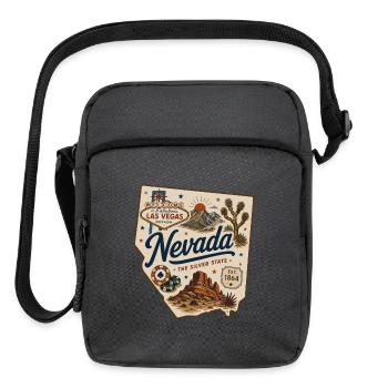 Nevada Silver State Vintage Las Vegas Sticker - Upright Crossbody Bag - charcoal grey - Front