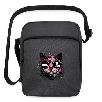 Rebel Cat Neon Splash Glasses - Upright Crossbody Bag - charcoal grey - Front