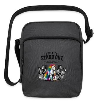 Prismatic Unicorn Leads Wild Stallions - Upright Crossbody Bag - charcoal grey - Front
