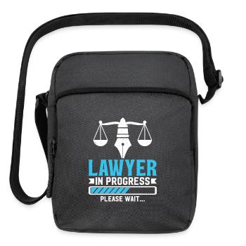 Lawyer in Progress – Funny Legal Student Gift Tee - Upright Crossbody Bag - charcoal grey - Front