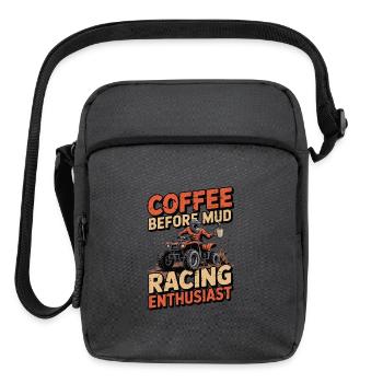 Mud Racing Enthusiast Coffee Mud Bog Coffee Lover - Upright Crossbody Bag - charcoal grey - Front