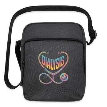 Rainbow Diagnosis Stethoscope Heart - Upright Crossbody Bag - charcoal grey - Front