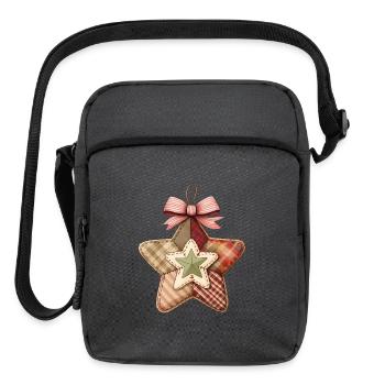 Patchwork Star Ornament - Upright Crossbody Bag - charcoal grey - Front