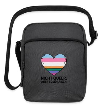  Nicht Queer Aber Solidarisch LGBTQ Ally Heart - Upright Crossbody Bag - charcoal grey - Front
