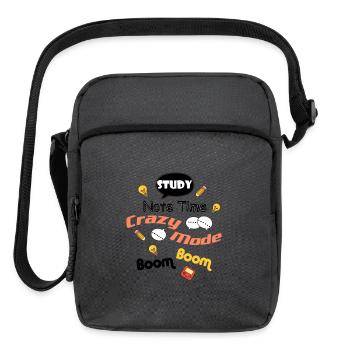 Cute Study Doodle - Crazy Mode School Design - Upright Crossbody Bag - charcoal grey - Front