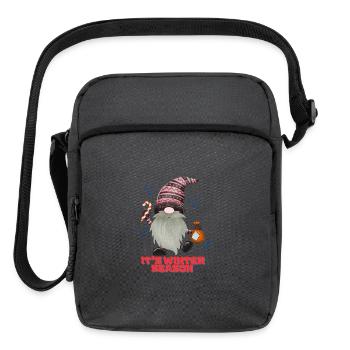 Winter Season Gnome Organic Cotton Oversized shirt - Upright Crossbody Bag - charcoal grey - Front