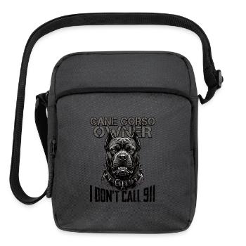 Cane Corso Owner I Don't Call 911 Dog Lover Gift - Upright Crossbody Bag - charcoal grey - Front