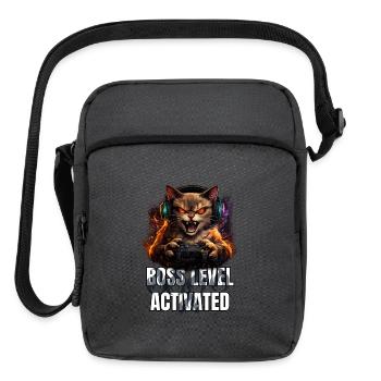Boss Level Activated Cat - Upright Crossbody Bag - charcoal grey - Front