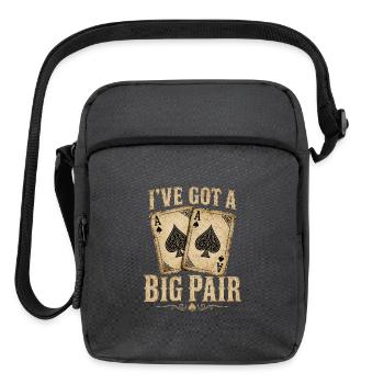 Big Pair Poker Ace Cards - Upright Crossbody Bag - charcoal grey - Front