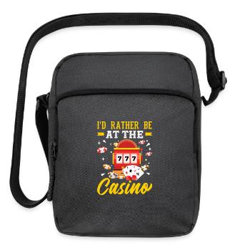 Id Rather Be At The Casino Slot Machine Gambling - Upright Crossbody Bag - charcoal grey - Front