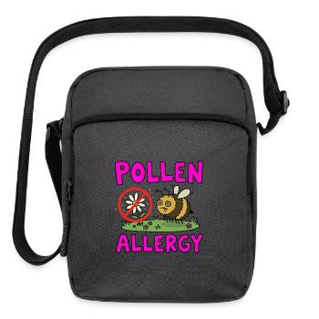 Pollen Allergy Funny Sick Bee Spring Graphic - Upright Crossbody Bag - charcoal grey - Front