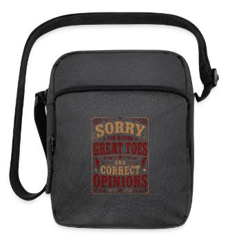 Sorry For Having Great Toes And Opinions - Upright Crossbody Bag - charcoal grey - Front