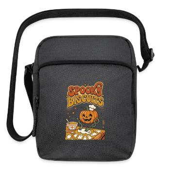 Retro Spooky Biscuits Pumpkin Bakery Halloween - Upright Crossbody Bag - charcoal grey - Front