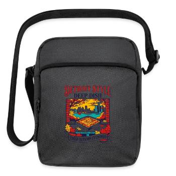 Detroit Style Deep Dish Crisp Autumn Evenings - Upright Crossbody Bag - charcoal grey - Front