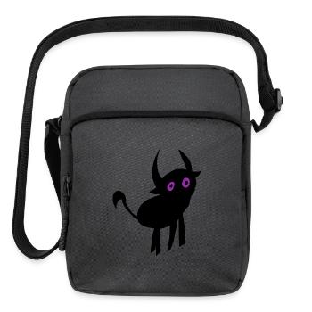 Whimsical Alien Face Design - Upright Crossbody Bag - charcoal grey - Front