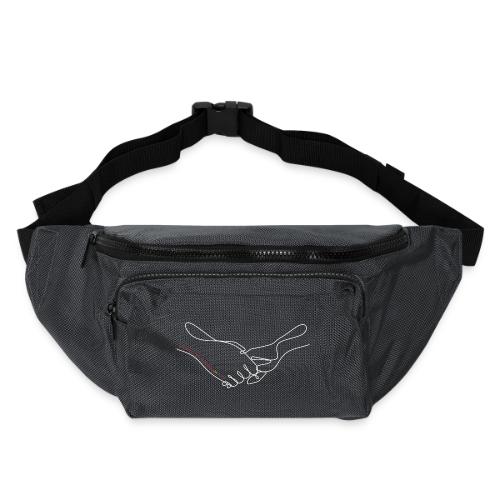 Reaching Out With Love (white outlines) - Large Crossbody Hip Bag 