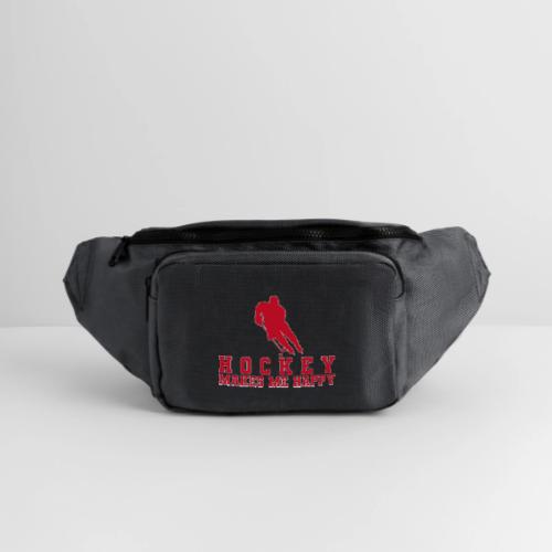 Hockey makes me happy - Large Crossbody Hip Bag 