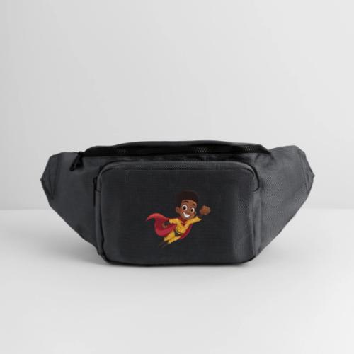 Flying Cartoon Superhero Boy in Red Cape - Large Crossbody Hip Bag 