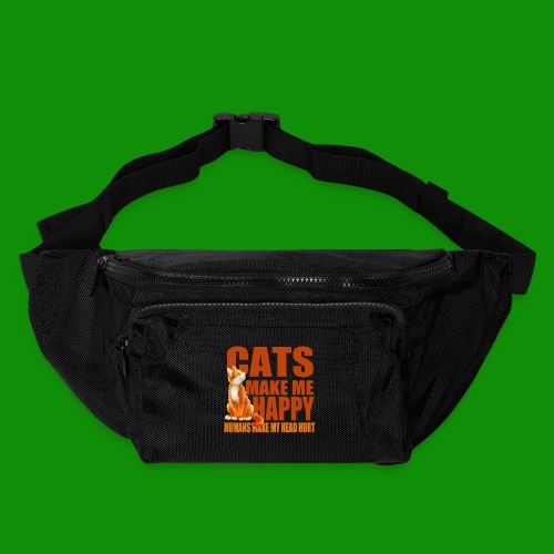 Cats Make Me Happy - Large Crossbody Hip Bag 