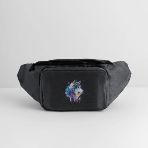 Splash-Art Wolf Head - Large Crossbody Hip Bag 