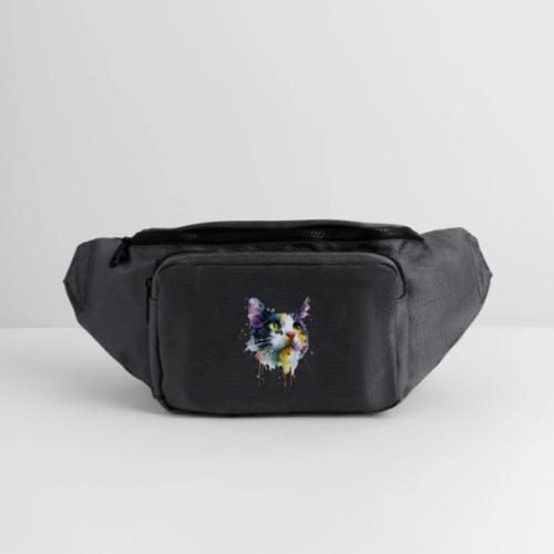 Cat: Painted Purr Expression - Large Crossbody Hip Bag 
