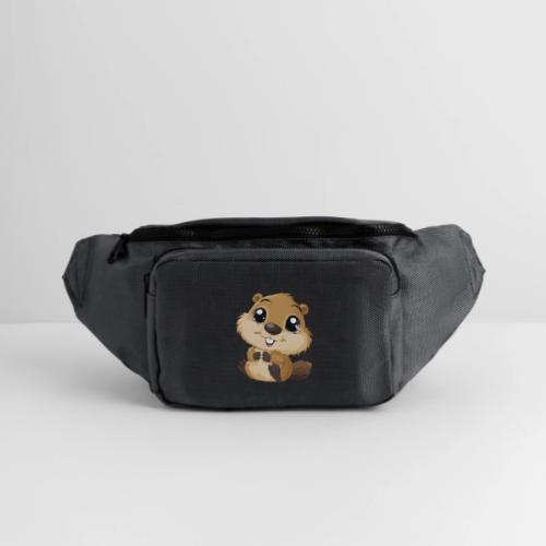 Adorable Cartoon Baby Beaver with Big Eyes - Large Crossbody Hip Bag 