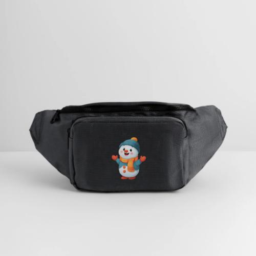 Joyful Cartoon Snowman with Winter Outfit - Large Crossbody Hip Bag 
